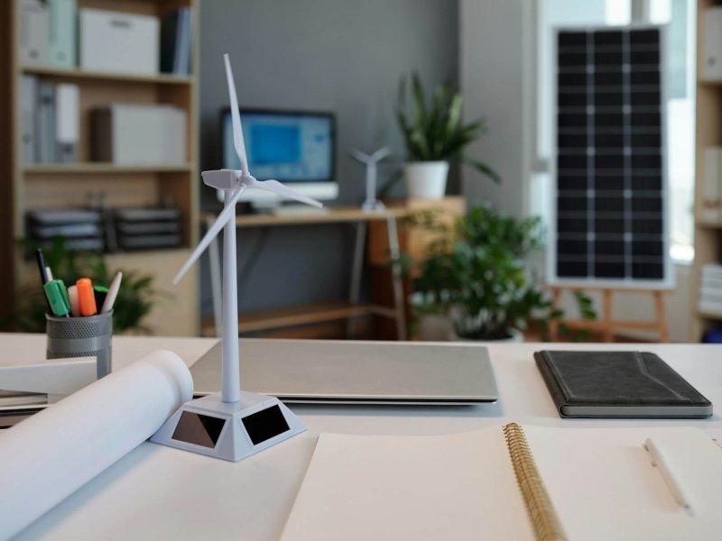 Workplace in Company Promoting Green Energy